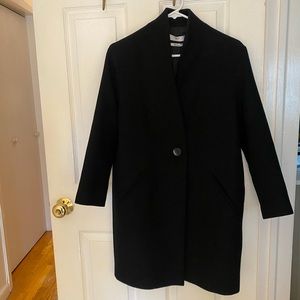 Mango Gala Coat - Oversized Black Coat